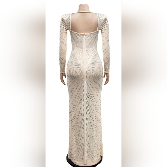 Fashion Sexy maxi Mesh Rhinestones details Dress New Size M,XL,XXL Available S. - Picture 4 of 8